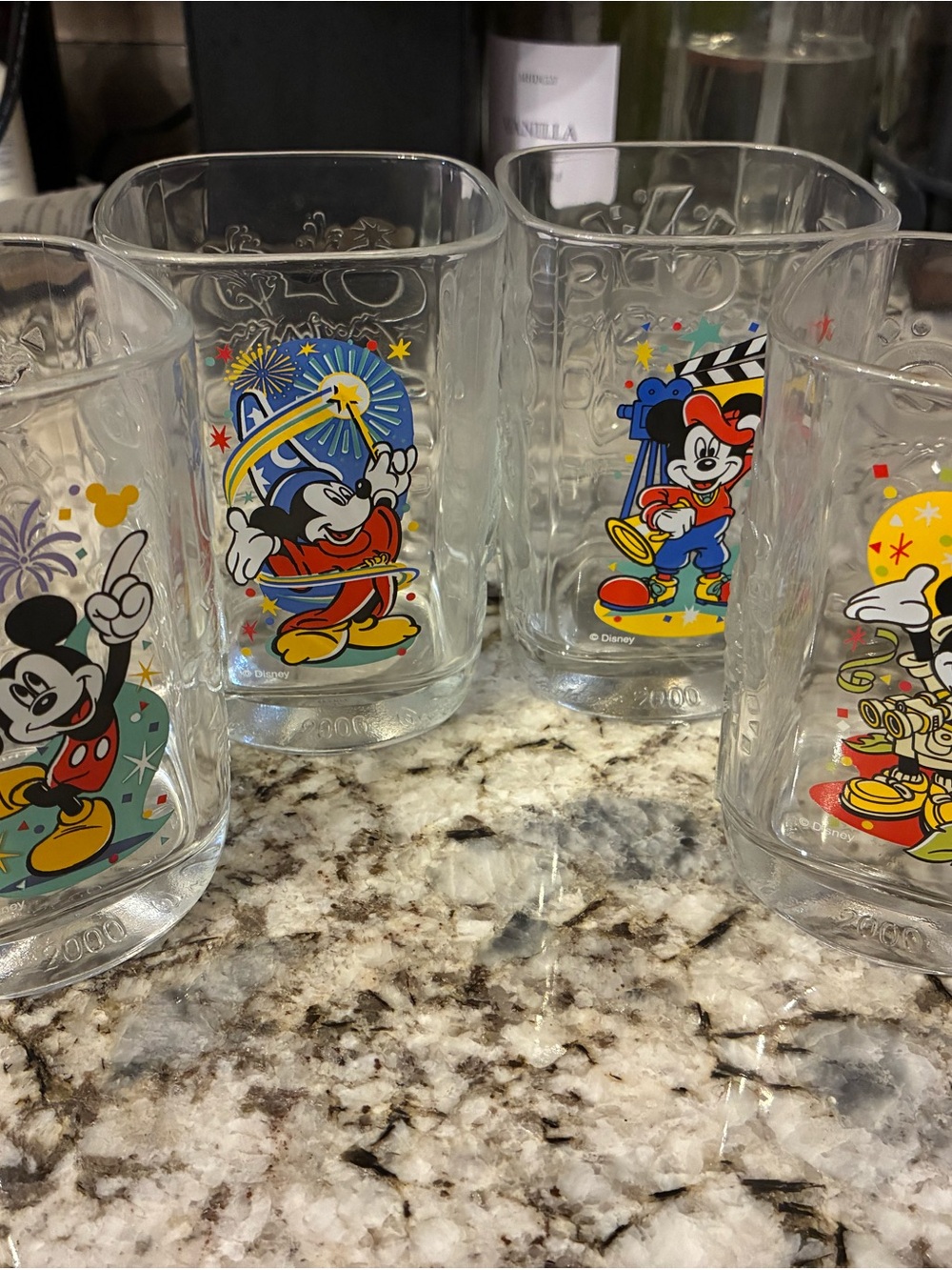 Vintage 2000 McDonald’s Disney Mickey Mouse Drinking Glass Set – 4 Piece